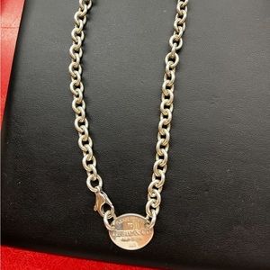 Authentic 15” Return to Tiffany & CO oval round tag Necklace